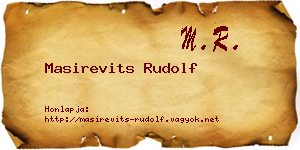 Masirevits Rudolf névjegykártya