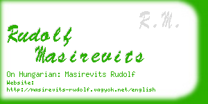 rudolf masirevits business card